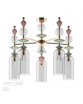 4855/5C CLASSIC ODL_EX21 65 золото/разноцветн./керамика/стекло Люстра потолочная E14 5*40W BIZET-foto5