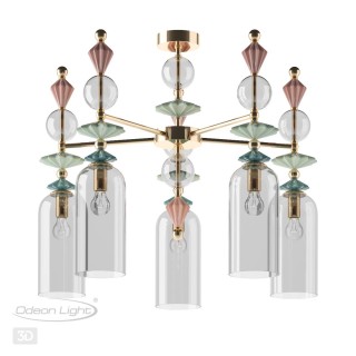 4855/5C CLASSIC ODL_EX21 65 золото/разноцветн./керамика/стекло Люстра потолочная E14 5*40W BIZET-foto5
