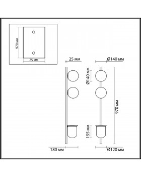 4681/2WA WALLI ODL20 529 черный/белый Настенный светильник E14 2*40W 220V FLOWER-foto2