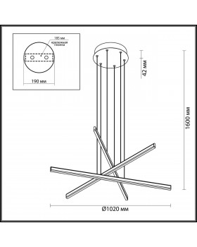 3890/48L L-VISION ODL20 147 черный/металл Подвесной светильник LED 4000K 48W 220V RUDY-foto2