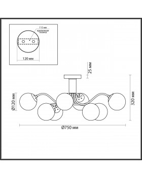 4555/8C MODERNI LN21 079 матовое золото Люстра потолочная E14 8*40W 220V CANDICE-foto2