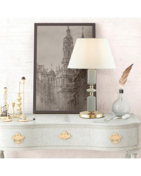 4861/1TA CLASSIC ODL_EX21 77 золото/разноцветн./керамика/абажур Настольная лампа E27 1*60W CANDY-foto3