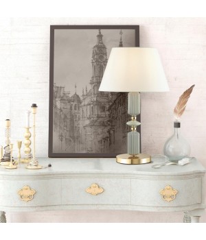 4861/1TA CLASSIC ODL_EX21 77 золото/разноцветн./керамика/абажур Настольная лампа E27 1*60W CANDY-foto3