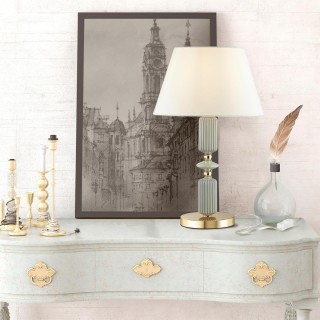 4861/1TA CLASSIC ODL_EX21 77 золото/разноцветн./керамика/абажур Настольная лампа E27 1*60W CANDY-foto3