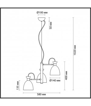 3734/3 MODERNI LN19 104 белый Люстра E27 3*60W 220V KIZZY-foto2