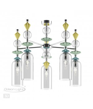 4893/5C CLASSIC ODL_EX22 68 хром/раноцветн./керамика/стекло Люстра потолочная E14 5*40W 4893/5C BIZET-foto5