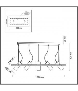 3714/5 MODERNI LN19 143 золотой, чёрный Светильник подвесной GU10 LED 5*5W 220V CLAIRE-foto2