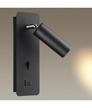 4301/3WL HIGHTECH ODL22 275 черный/металл Настенный светильник IP20 c USB зарядкой c выкл. LED 3W 233Лм 3000K BILL-foto3
