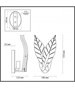 4838/1W HALL ODL21 465 золотистый/стекло Бра E14 1*40W FLOWERI-foto2