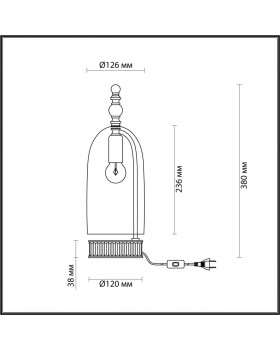 4892/1T NEO ODL_EX22 63 бронзовы/коньячный/стекло Настольная лампа E14 1*40W BELL-foto2