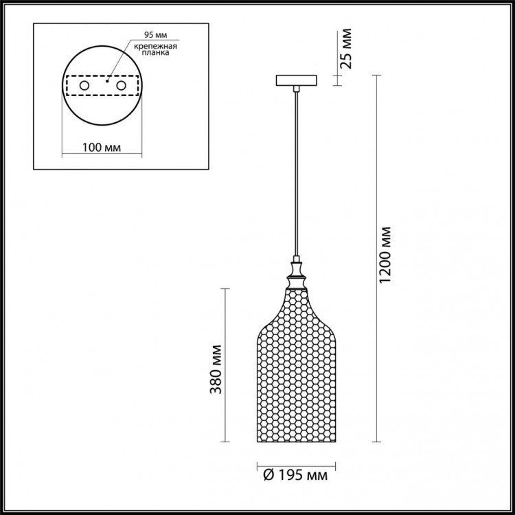 4710/1 PENDANT ODL20 283 св.коричневый/хром Подвес E27 60W 220V PELO