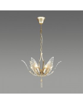 4838/6 HALL ODL21 465 золотистый/стекло/металл.цепочки Люстра E14 6*40W FLOWERI-foto3