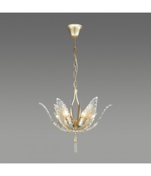 4838/6 HALL ODL21 465 золотистый/стекло/металл.цепочки Люстра E14 6*40W FLOWERI-foto3