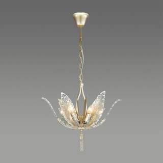 4838/6 HALL ODL21 465 золотистый/стекло/металл.цепочки Люстра E14 6*40W FLOWERI-foto3
