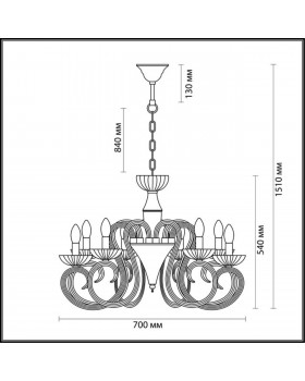 3932/8 HALL ODL18 439 хром/белый Люстра IP20 E14 8*40W 220V ZEFIRO-foto2