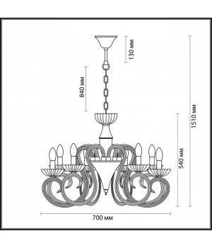 3932/8 HALL ODL18 439 хром/белый Люстра IP20 E14 8*40W 220V ZEFIRO-foto2