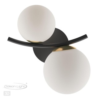 4267/2W MODERN ODL21 339 бел.матов. акрил/ черн/металл Настенный светильник Е14 2*40W DINO-foto5