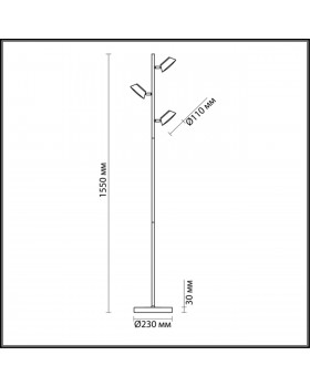 3747/15FL LEDIO LN19 41 чёрный Торшер LED 3*15W 220V JILL-foto2