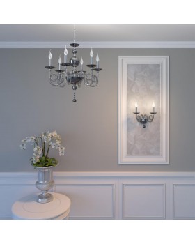 4601/6 CLASSIC ODL19 461 хром/дымчатый/хрусталь Люстра E14 6*40W IRIA-foto3