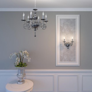 4601/6 CLASSIC ODL19 461 хром/дымчатый/хрусталь Люстра E14 6*40W IRIA-foto3