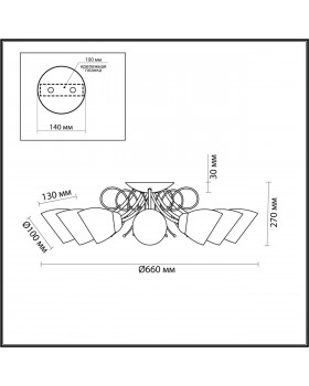 4592/8C COMFI черный, бронза Люстра Потолочная E27 8*40W 220V ELIANA.-foto2