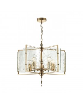 4878/5 MODERN ODL_EX22 93 золотой/прозрачный/стекло Люстра E27 5*60W ELEGANTE-foto6