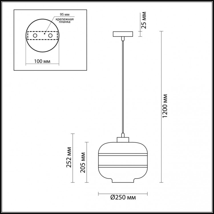 4772/1 PENDANT ODL21 281 бордовый/бронзовый Подвес E27 60W STORBI