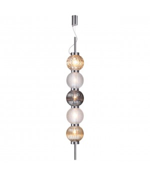 4273/5 MODERN ODL21 335 разноцв/стекл/никель/металл Подвесной светильник IP20 Е14 5*40W FRANCESCA-foto6