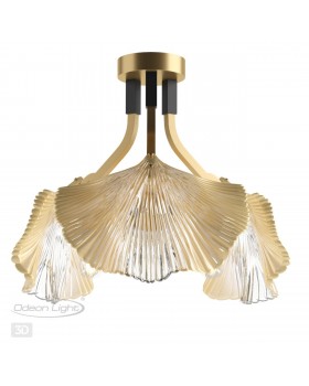 4870/3C HALL ODL_EX22 49 золотой/чёрный/стекло Люстра потолочная E14 3*40W VENTAGLIO-foto4