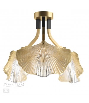 4870/3C HALL ODL_EX22 49 золотой/чёрный/стекло Люстра потолочная E14 3*40W VENTAGLIO-foto4