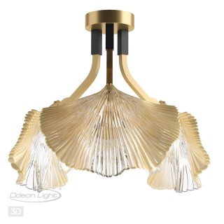 4870/3C HALL ODL_EX22 49 золотой/чёрный/стекло Люстра потолочная E14 3*40W VENTAGLIO-foto4