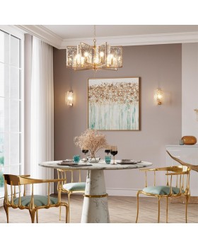 4878/7 MODERN ODL_EX22 93 золотой/прозрачный/стекло Люстра E27 7*60W ELEGANTE-foto3