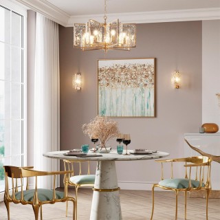 4878/7 MODERN ODL_EX22 93 золотой/прозрачный/стекло Люстра E27 7*60W ELEGANTE-foto3