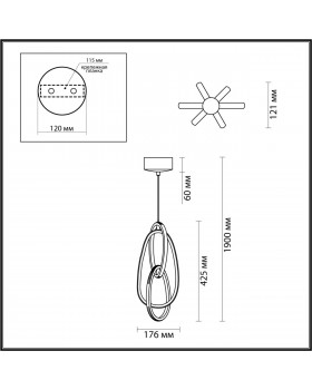 4875/25L L-VISION ODL_EX22 95 золотой/акрил Подвес LED 25W 4000K 4875/25L SPACE-foto2