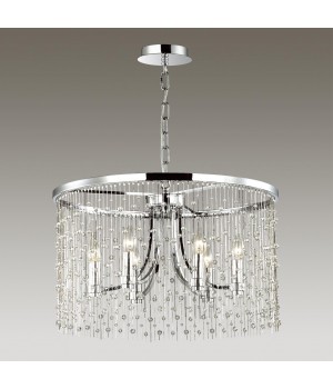 4845/6 HALL ODL21 409 хром/металл.цепочки /стекло Люстра E14 6*40W RAINI-foto3