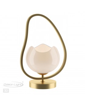 4873/1T MODERN ODL_EX22 85 золотой/белый/стекло Настольная лампа E14 1*40W WATERLILY-foto5