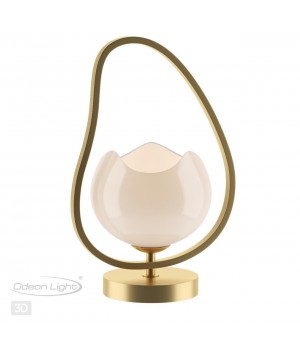 4873/1T MODERN ODL_EX22 85 золотой/белый/стекло Настольная лампа E14 1*40W WATERLILY-foto5