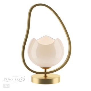 4873/1T MODERN ODL_EX22 85 золотой/белый/стекло Настольная лампа E14 1*40W WATERLILY-foto5
