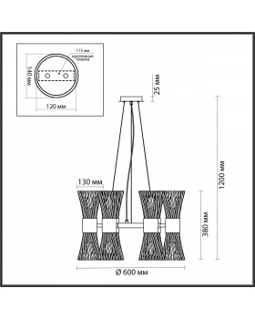 4839/12 HALL ODL21 463 золото/металл/стекло Люстра E14 12*40W ORTA-foto2