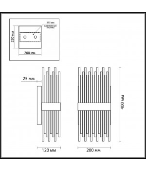 4722/4W HALL ODL20 475 бронзовый/стекло/прозрачный Бра G9 4*33W 220V FOCCO-foto2