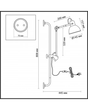 4125/1WA MODERN ODL19 525 черный Бра на кронштейне Е14 1*40W ARTA-foto2