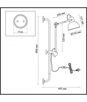 4125/1WA MODERN ODL19 525 черный Бра на кронштейне Е14 1*40W ARTA-foto2