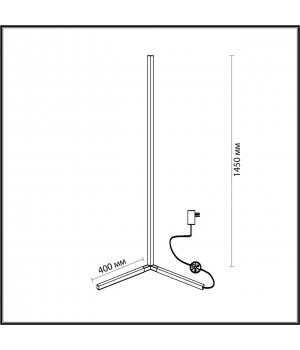 4335/6FL HIGHTECH ODL22 116 чёрный Напольный светильник c ПДУ IP20 LED 6W RGBW 1125Лм 3000K FILLINI (микрофон и динамик в комплекте)-foto2