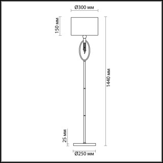 4516/1F NEOCLASSI LN20 179 античная латунь, черный Торшер E27 60W 220V SANTIAGO-foto2