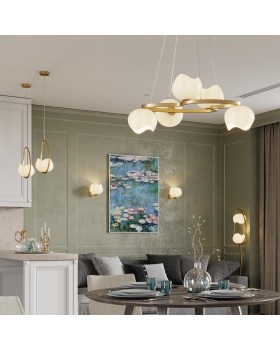 4873/5 MODERN ODL_EX22 83 золотой/белый/стекло Люстра E14 5*40W WATERLILY-foto3