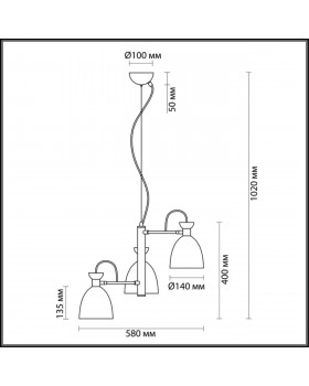 3735/3 MODERNI LN19 105 серый Люстра E27 3*60W 220V KIZZY-foto2