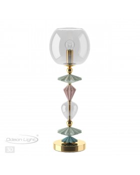 4855/1T CLASSIC ODL_EX21 67 золото/разноцветн./керамика/стекло Настольная лампа E14 1*40W BIZET-foto5