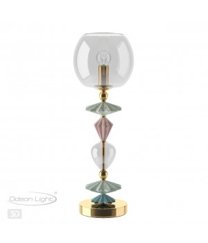 4855/1T CLASSIC ODL_EX21 67 золото/разноцветн./керамика/стекло Настольная лампа E14 1*40W BIZET-foto5
