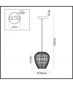 4715/1 PENDANT ODL20 301 св.коричневый/хром Подвес E27 60W 220V MAKA-foto2