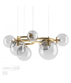 4276/7 MODERN ODL21 397 прозр/стекло/золотистый Подвесной светильник IP20 G9 7*40W NUVOLA-foto5